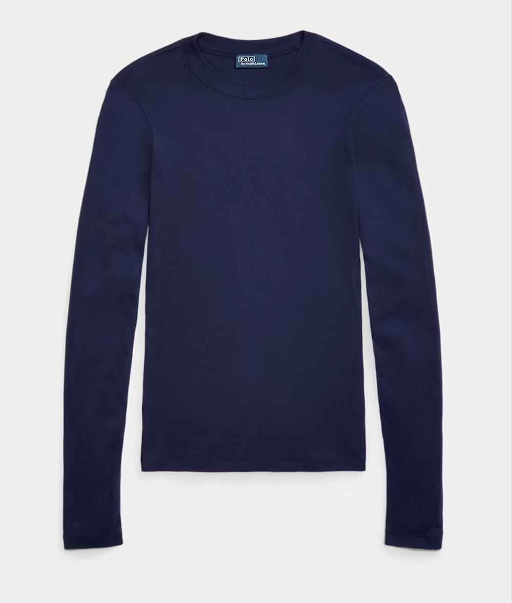 Polo Ralph Lauren Long Sleeve Baselayer Cotton Blend Shirt Navy Small